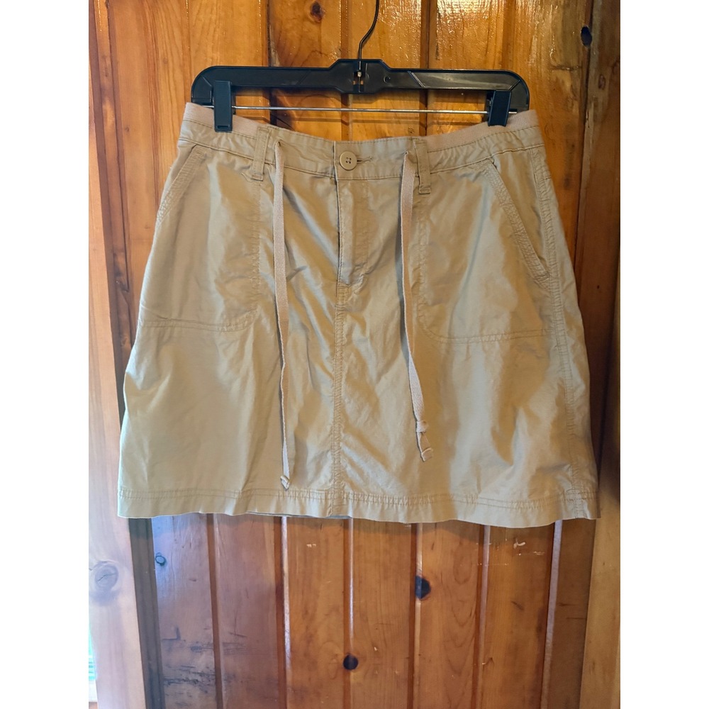 Khaki Skort Mini Skirt‎ Casual Activewear Drawstring Women's Faded Glory Size 10